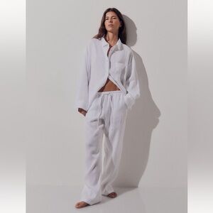 H&M White Linen Pants - Size Small